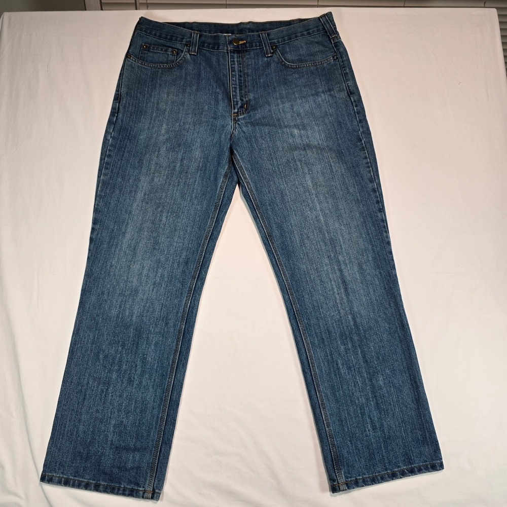Carhartt Mens 38x28 Rugged Flex‎ Relaxed Fit Straight Leg Jeans Blue 101483-920